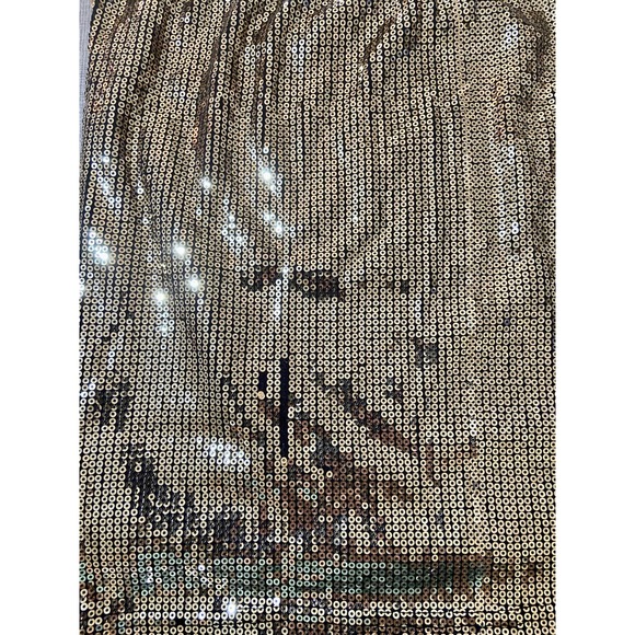 XXI Black Gold Sequin Mini Skirt Glamorous Sparkle Party Ready - Picture 4 of 5
